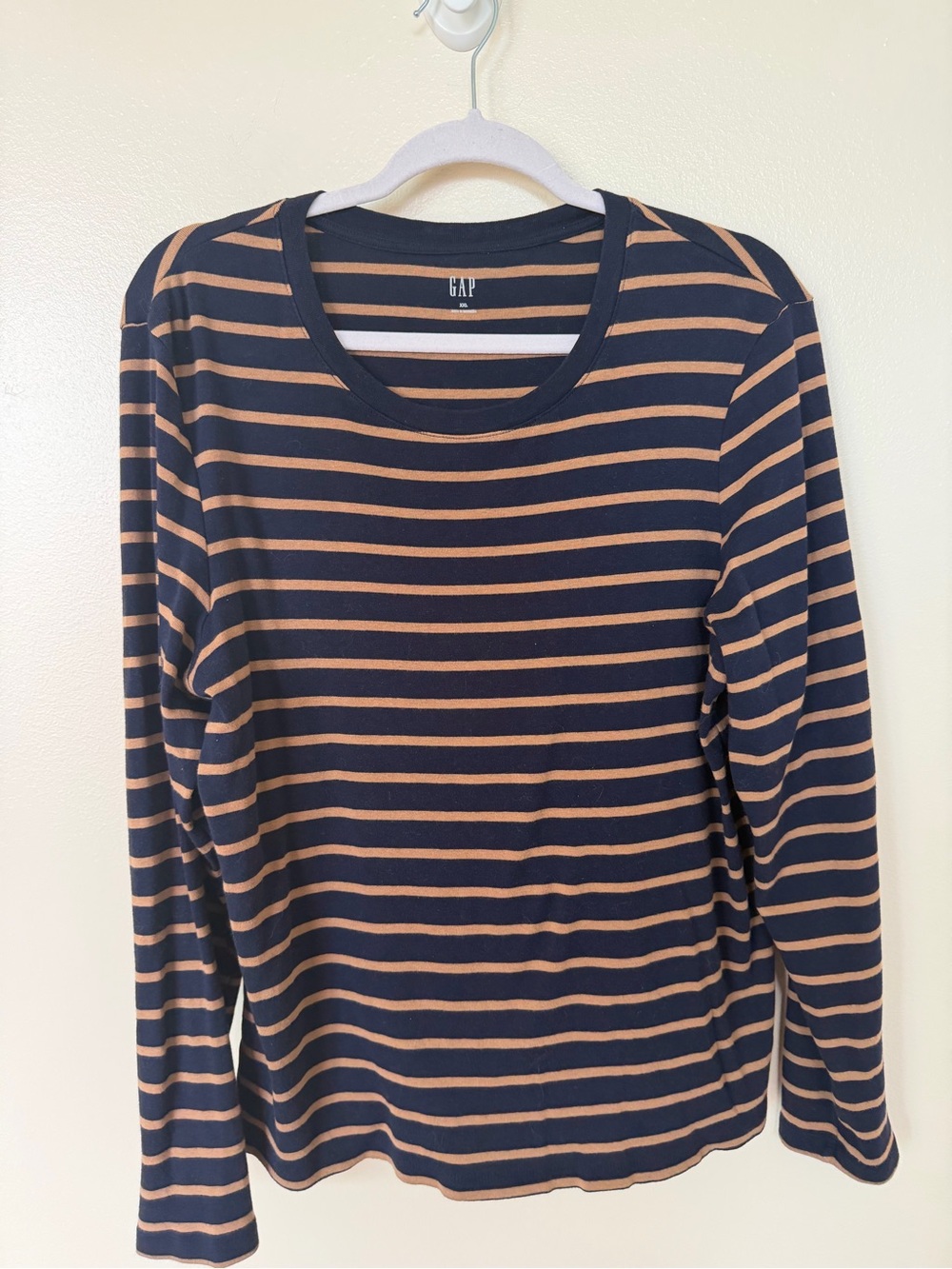 GAP Navy & Tan Stripe Long Sleeves